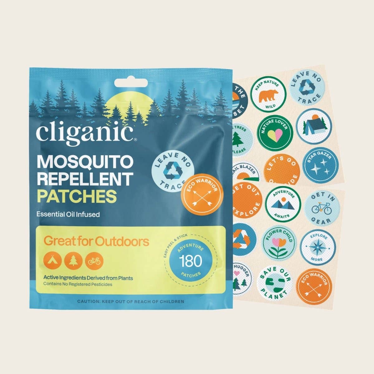 Cliganic - Mosquito Repellent Patches - Adventure 90 count