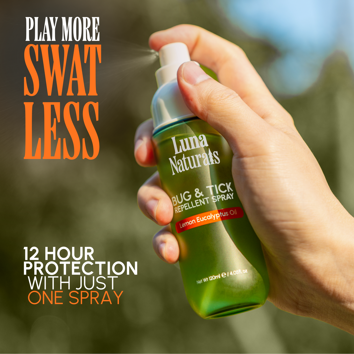 Luna Naturals - Bug & Tick Repellent Spray | Lemon & Eucalyptus Oil | 120ml
