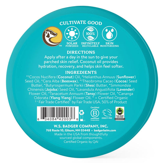 Badger - Badger Coconut After Sun Balm, Soothing Sunburn Relief
