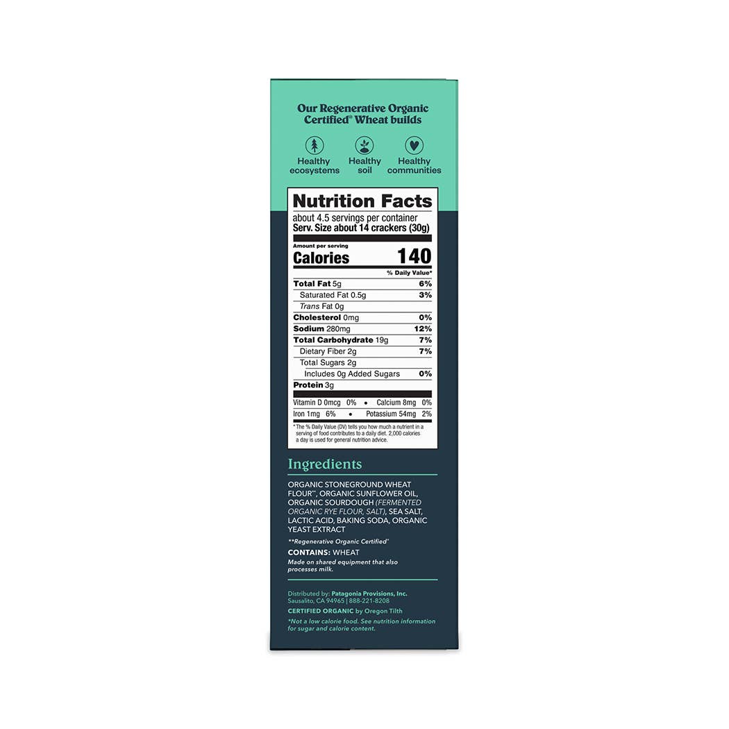 Patagonia Provisions - Crackers - Organic Sourdough Sea Salt Crackers (4.4 oz box)