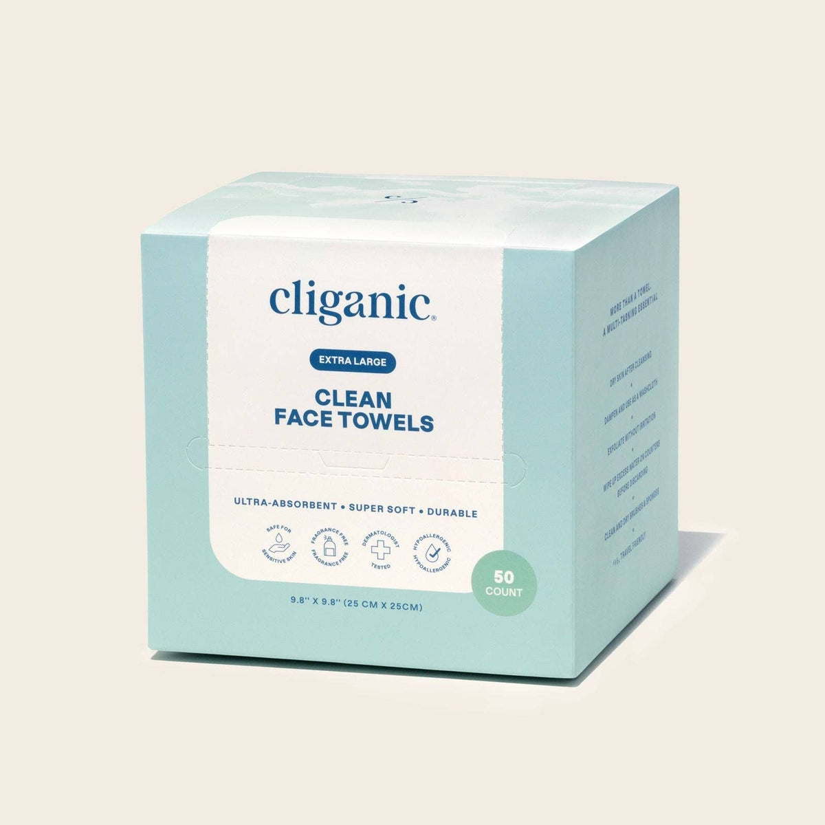 Clean Face Towels XL, Disposable, Ultra-Absorbent by Cliganic
