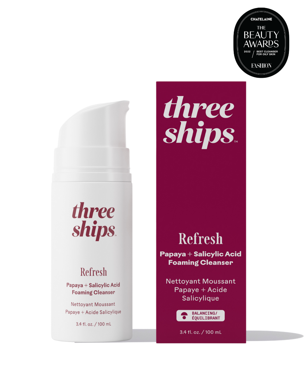Refresh Papaya + Salicylic Acid Foaming Cleanser by Three Ships