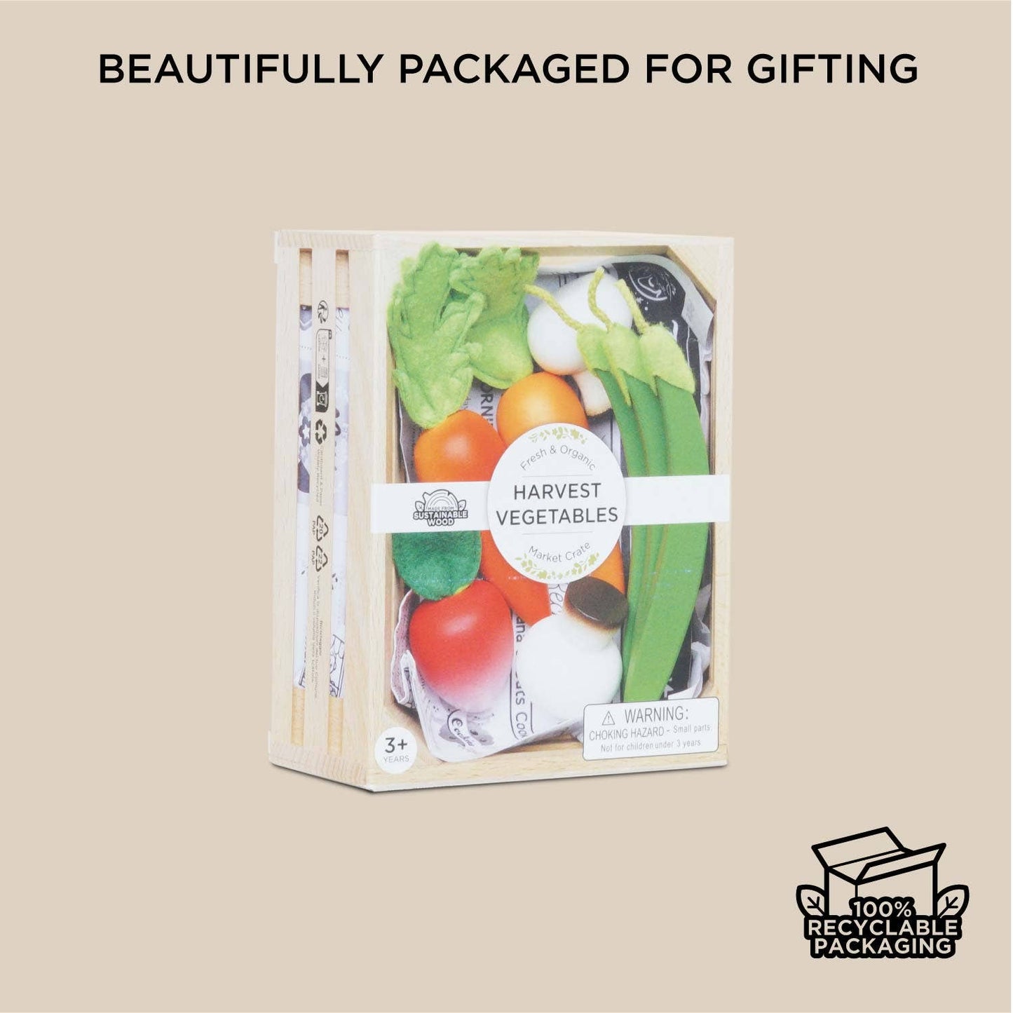 Le Toy Van, Inc. - Harvest Vegetables Wooden Market Crate