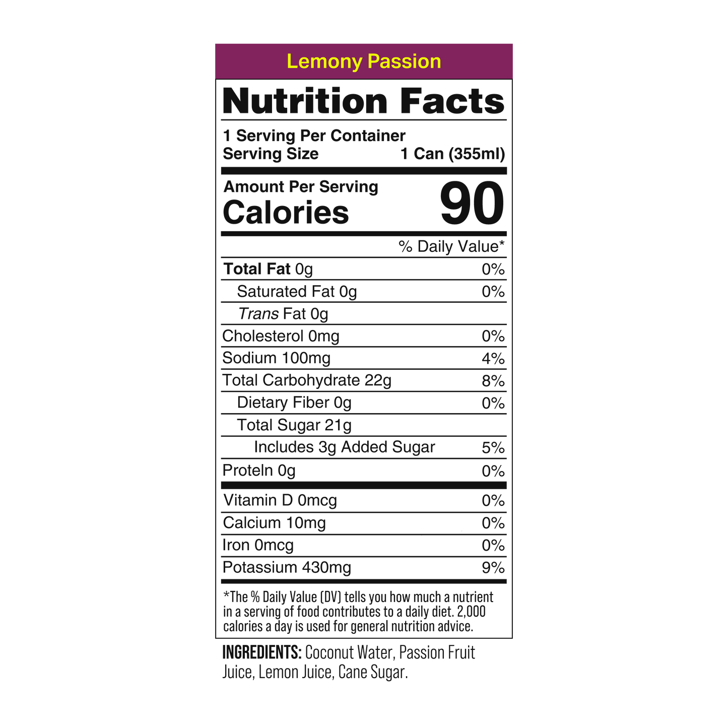 CoAqua Lemony Passion Coconut Water