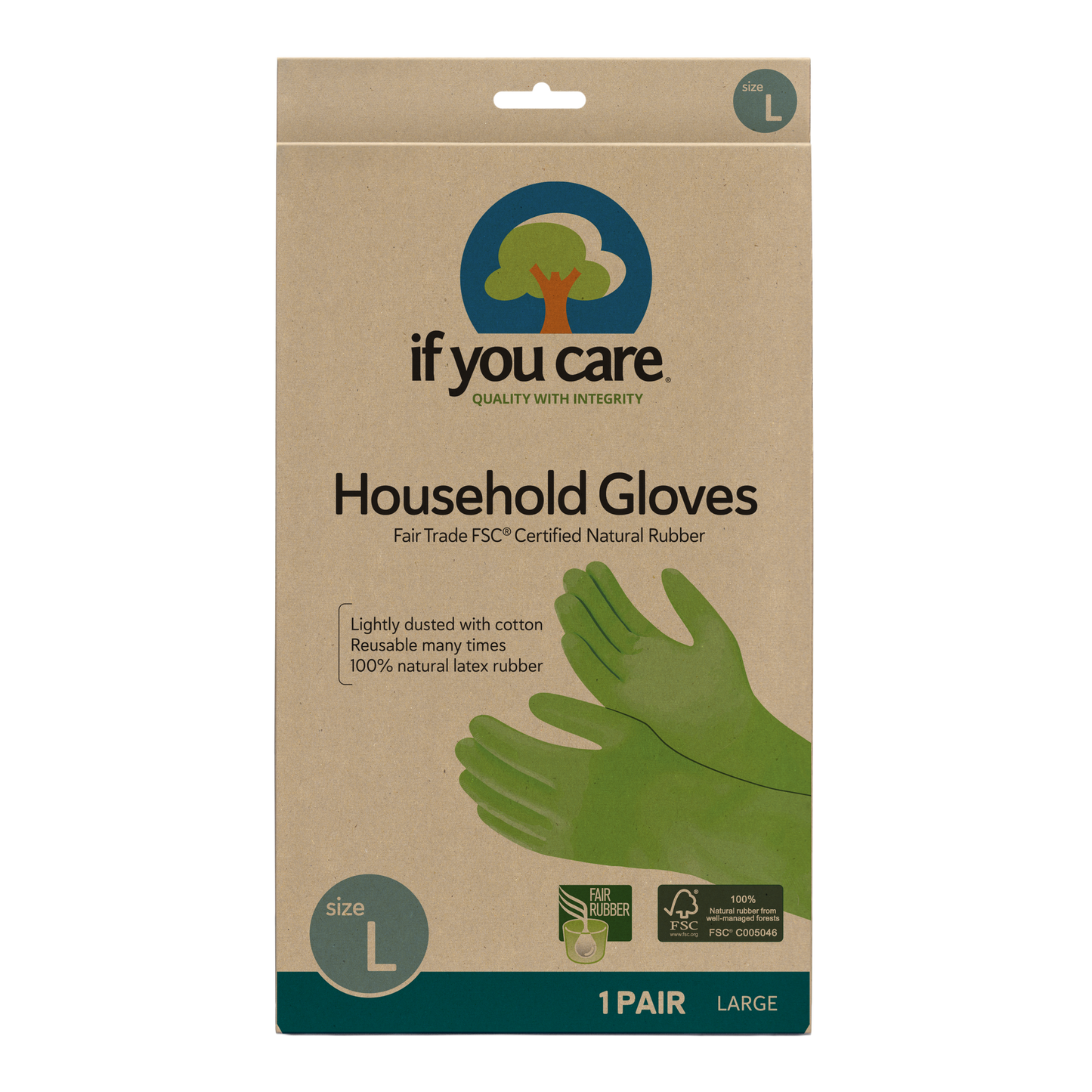 Fsc Certified Fair Trade Latex Household Gloves Large