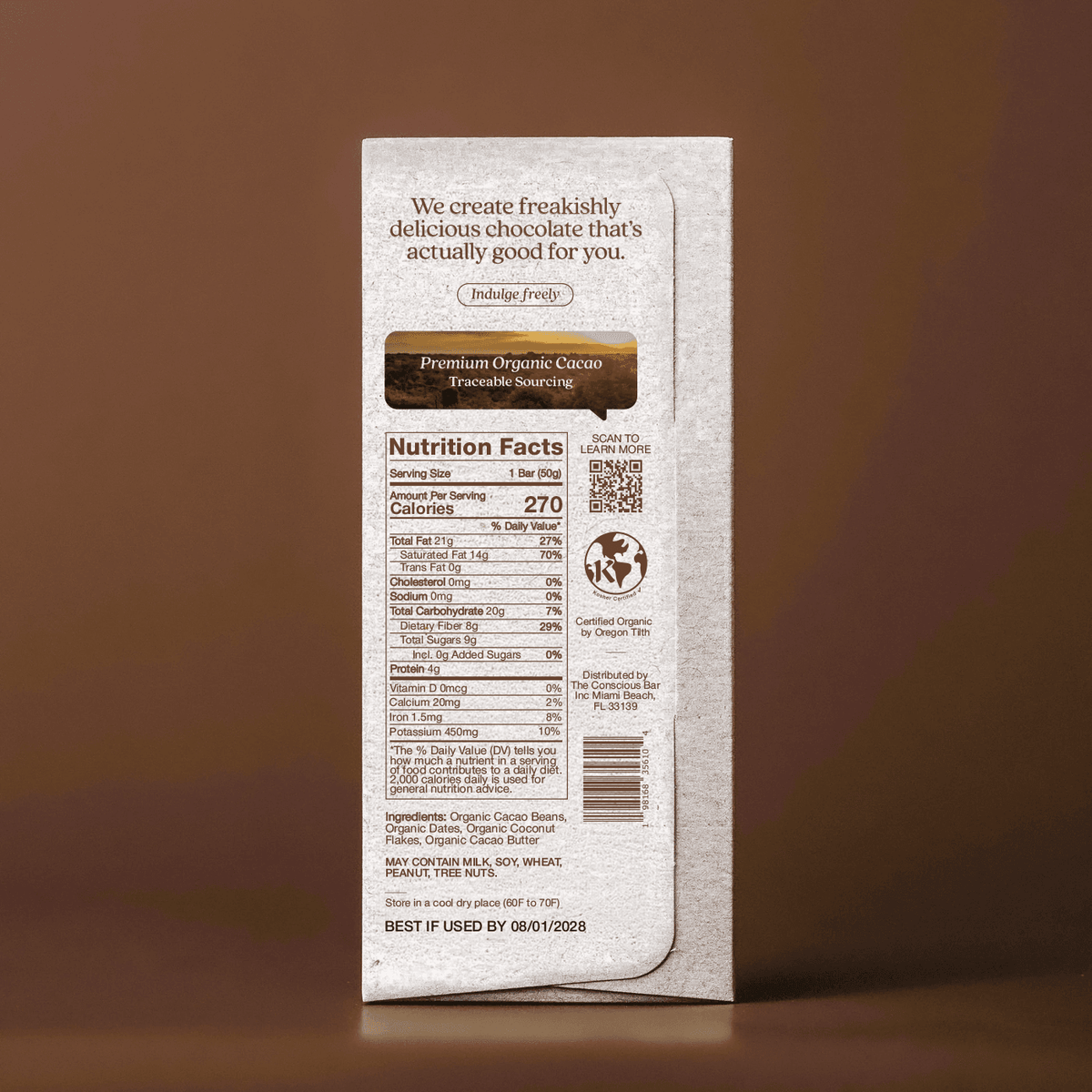 Date Sweetened Dark Chocolate - Toasted Coconut Flakes