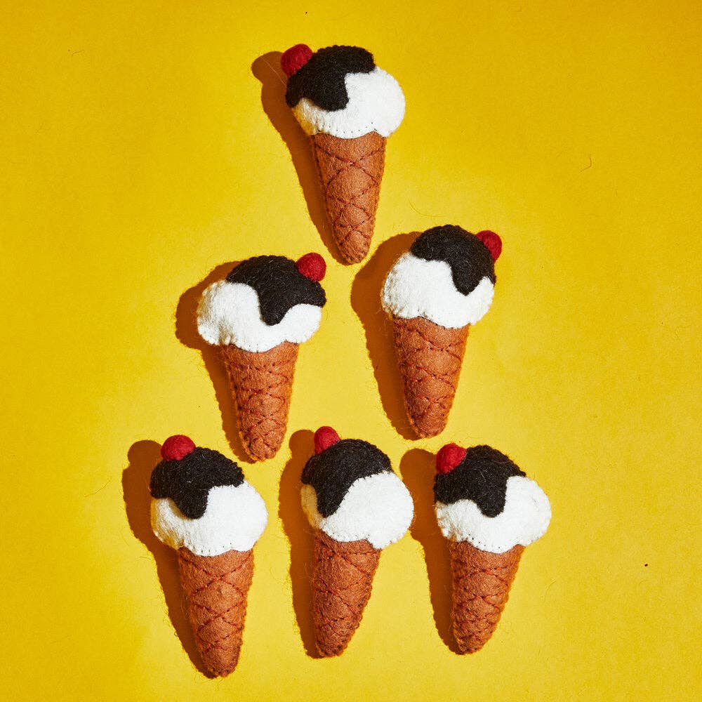Ware of the Dog - Wool Ice Cream Cone Cat Toy