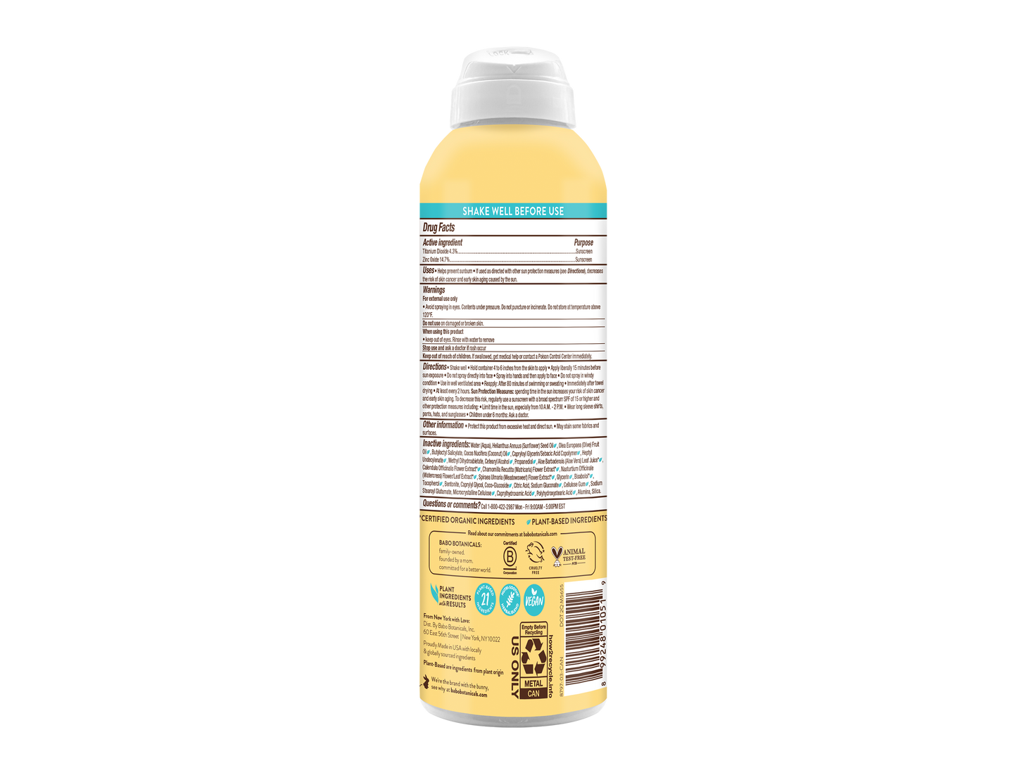 Babo Botanicals - Super Shield Mineral Sunscreen Spray SPF50