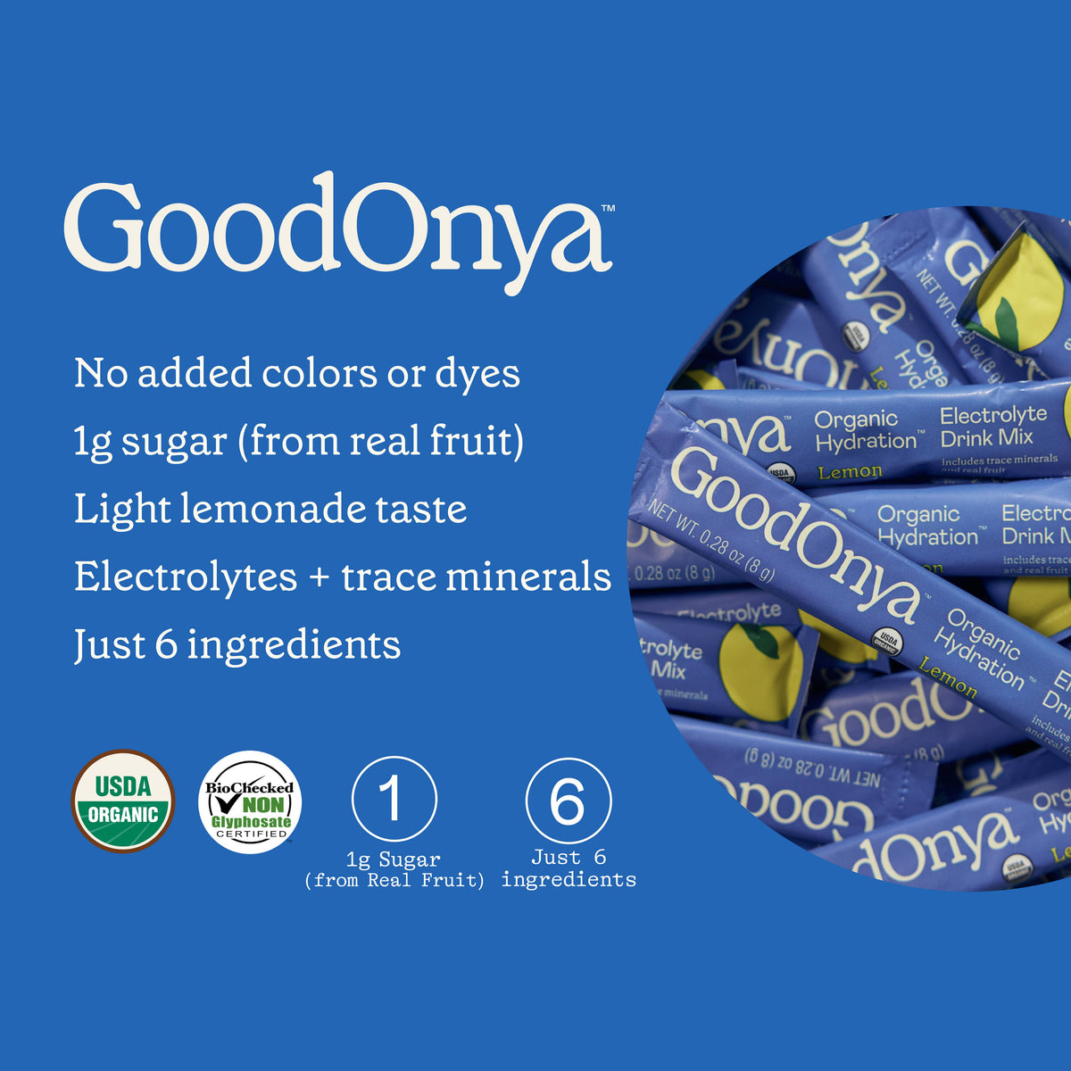 GoodOnya - Organic Electrolyte Packets | GoodOnya | 42-Serving Bags