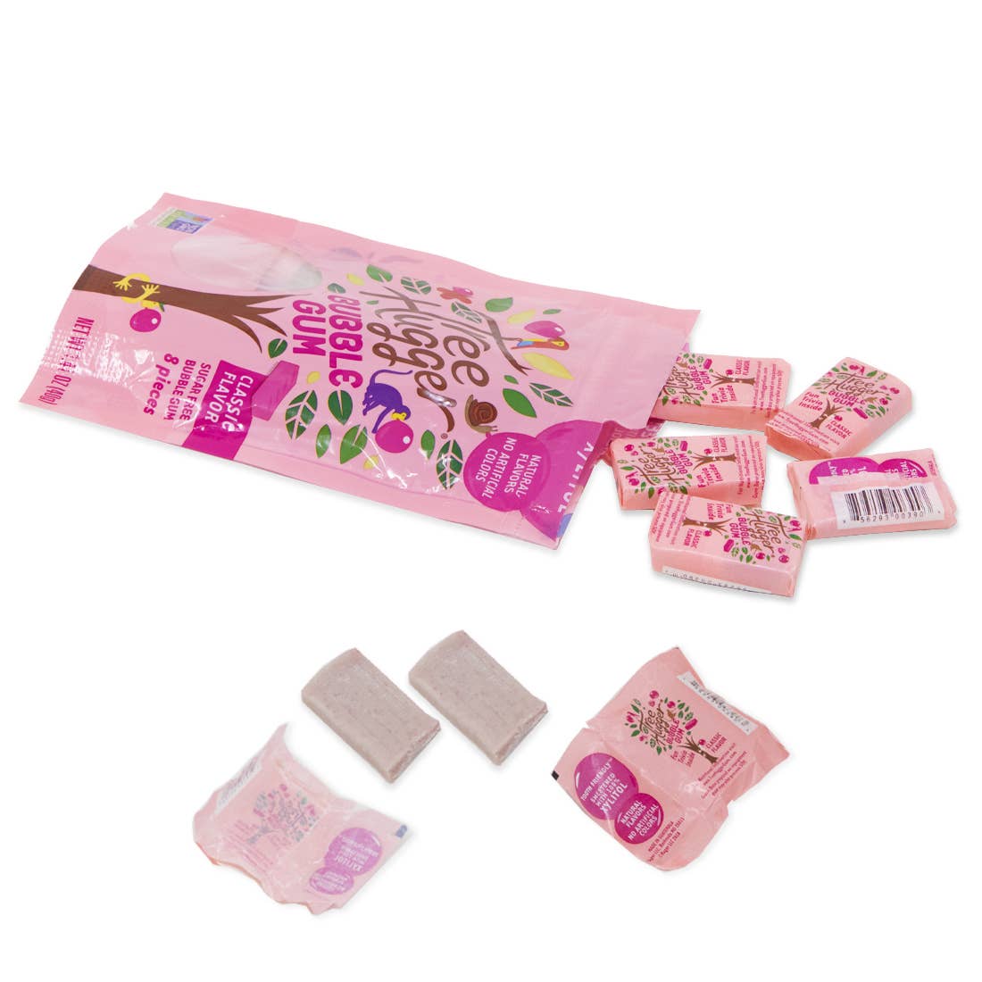 Tree Hugger Gum and Bubble Gum Filled Candy - Tree Hugger Classic Bubble Gum Sweetened with 100% Xylitol