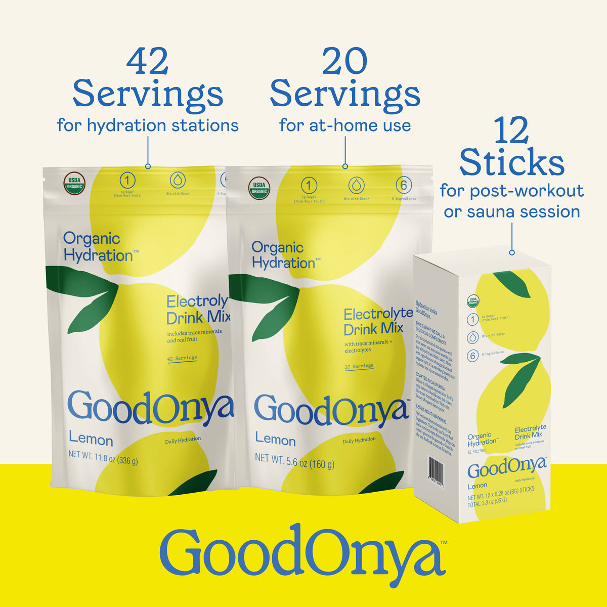 GoodOnya - Organic Electrolyte Packets | GoodOnya | 42-Serving Bags