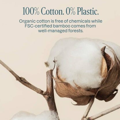 Cliganic - Organic Cotton Swabs - Bamboo Sticks 200 Count