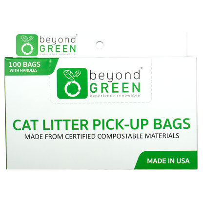 BeyondGREEN Cat Litter Bags - Regular - 100 Bags with Handle