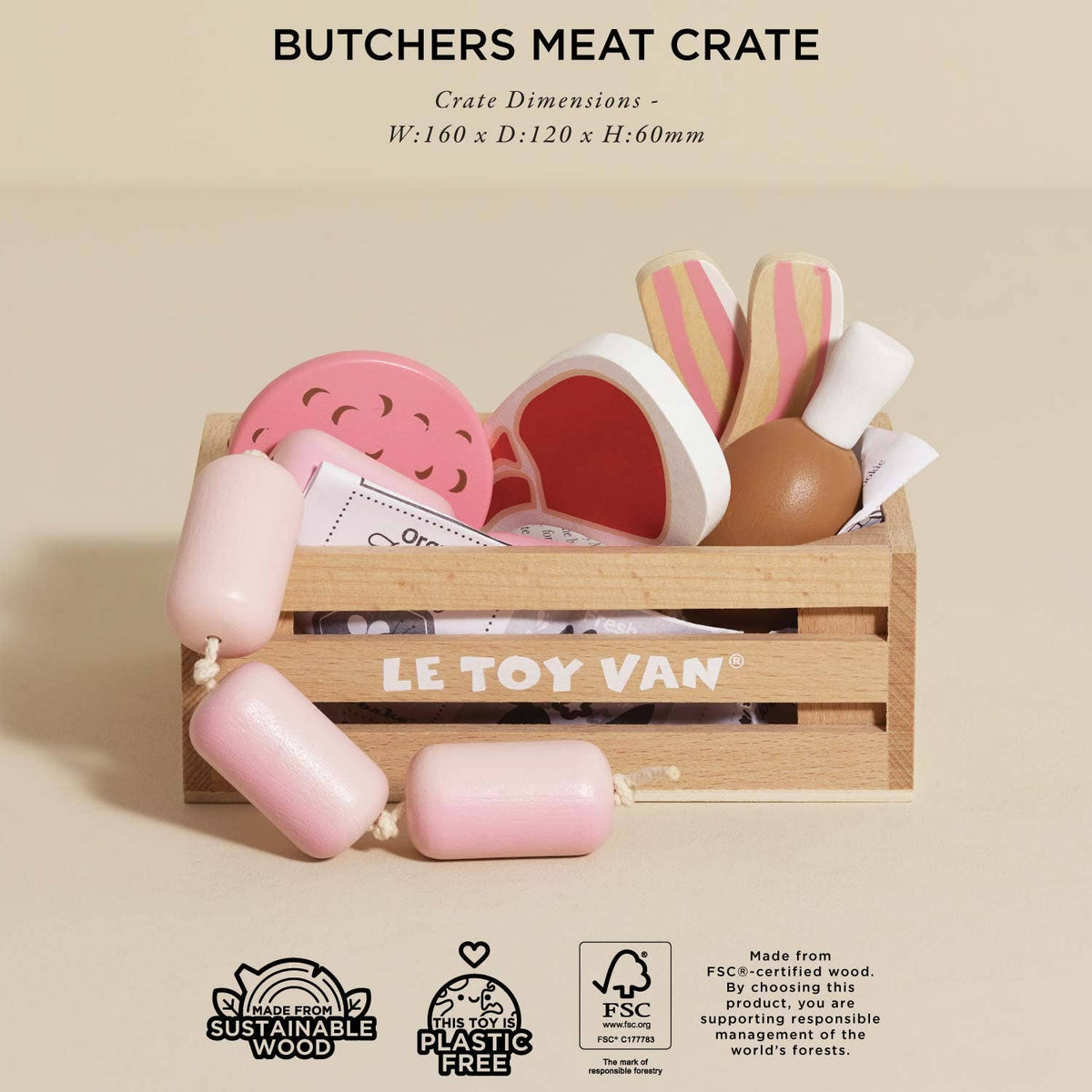 Le Toy Van, Inc. - Butchers Meat Wooden Market Crate