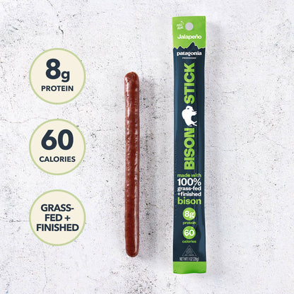 Patagonia Provisions - Bison Sticks Singles - Jalapeño - Grass-Fed and Finished (1 Stick)