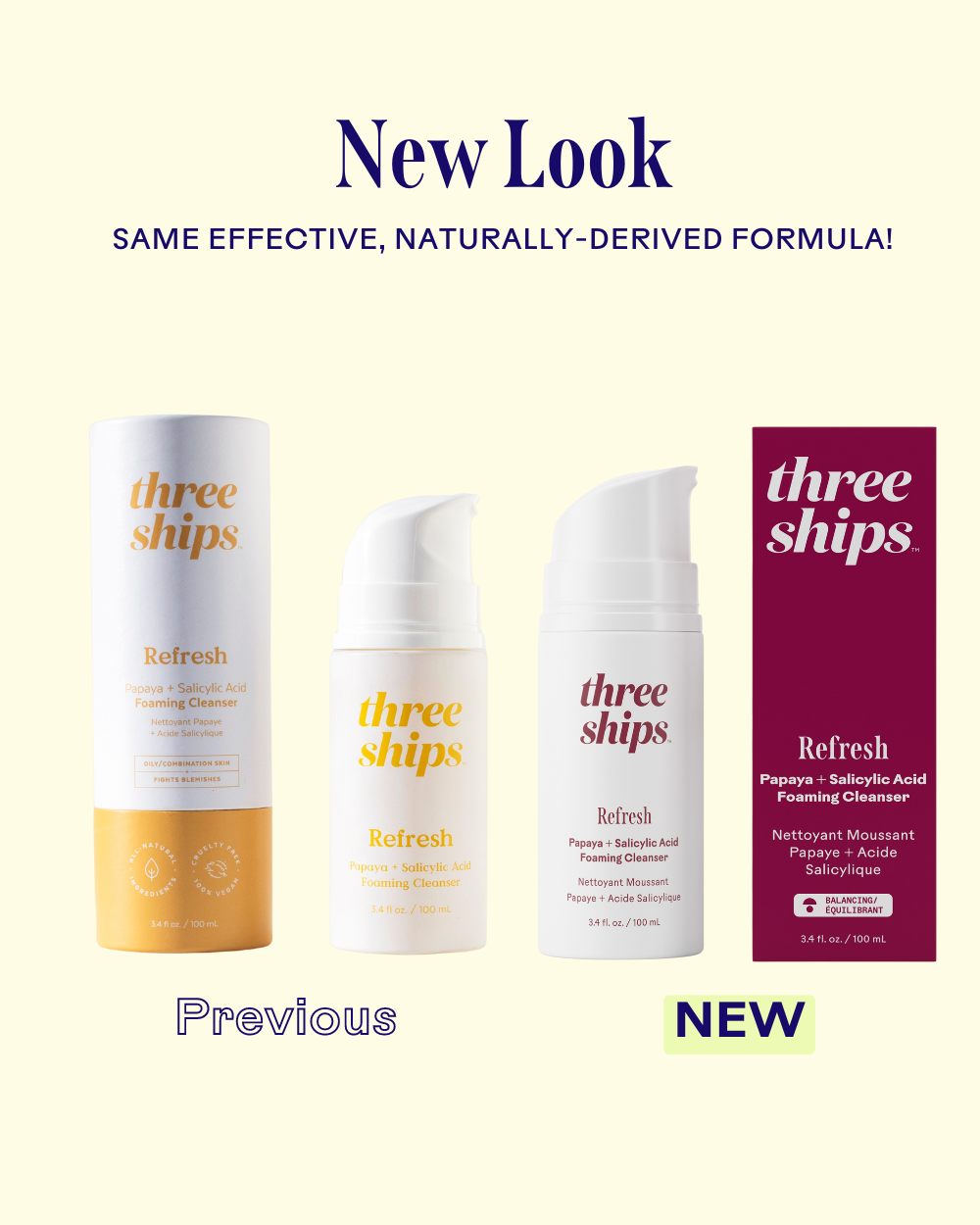 Three Ships Refresh Papaya + Salicylic Acid Foaming Cleanser