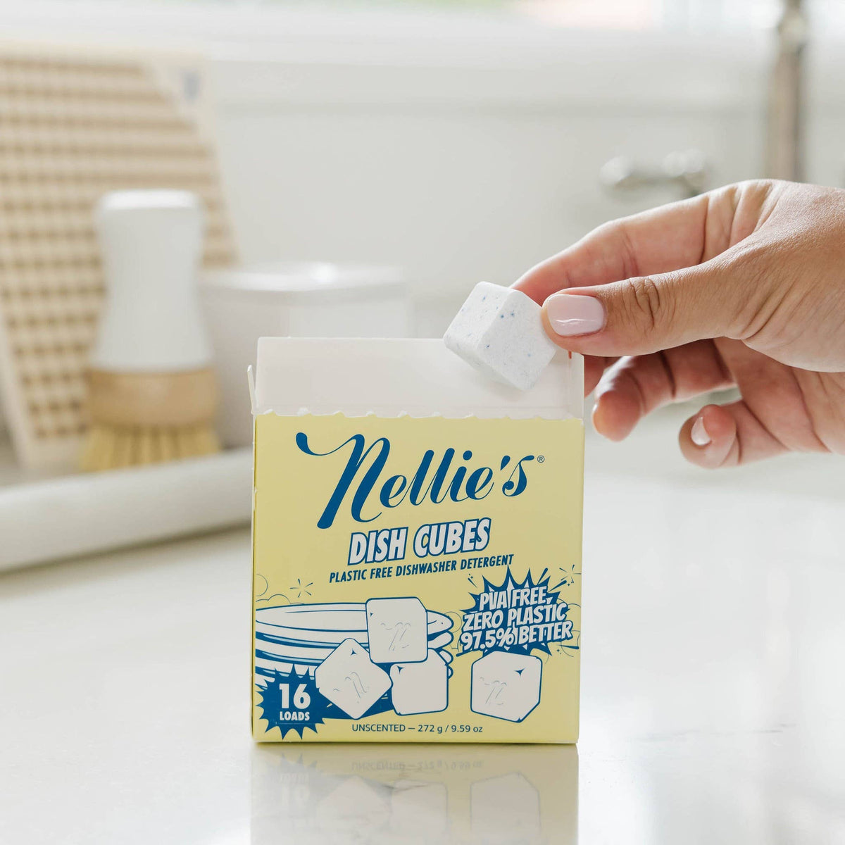 Dish Cubes, Pre-Measured Dishwasher Detergent 16 Load
