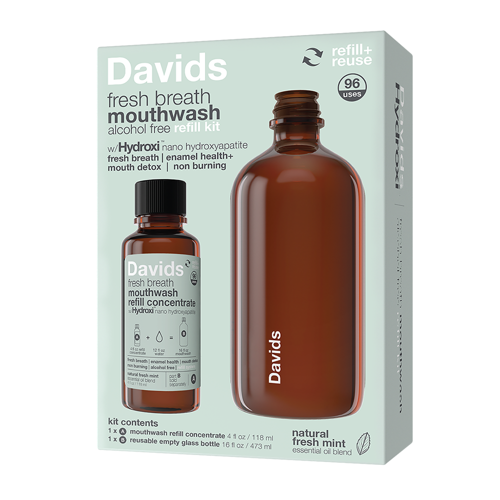 Davids Hydroxi™ fresh breath mouthwash - natural fresh mint