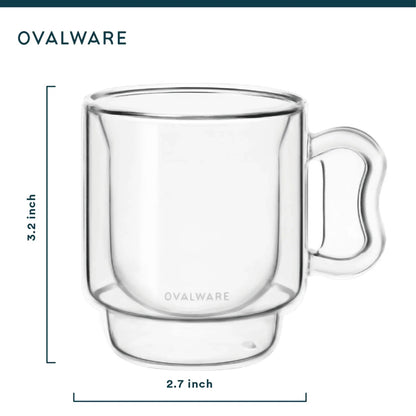 Double Wall Espresso Cups - 120ml/4oz by Ovalware