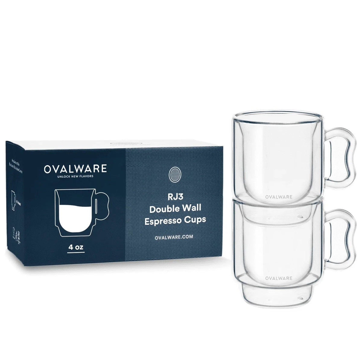 Double Wall Espresso Cups - 120ml/4oz by Ovalware