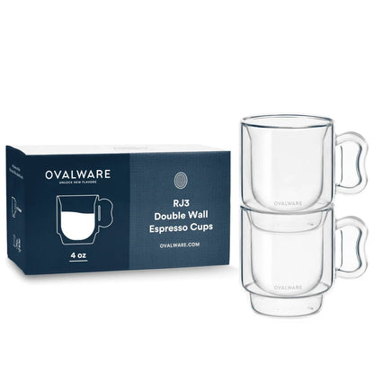 Double Wall Espresso Cups - 120ml/4oz by Ovalware
