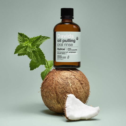 Davids Hydroxi™ oil pulling oral rinse w/ nano hydroxyapatite / 9oz