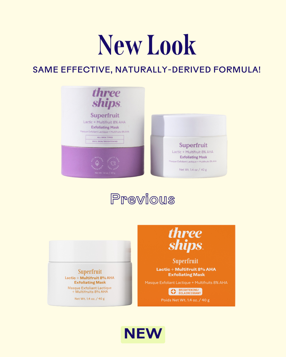 Three Ships Superfruit Lactic + Multifruit 8% AHA Exfoliating Mask