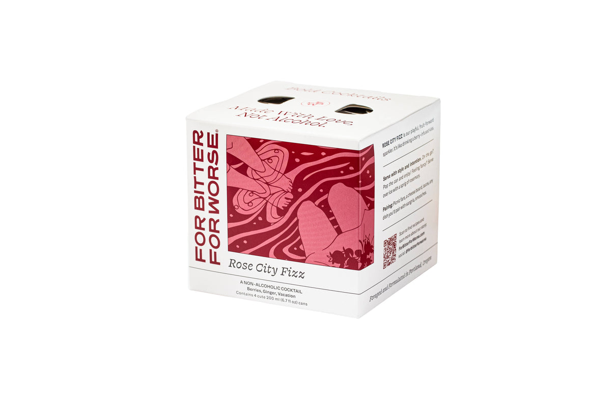 For Bitter For Worse - Rose City Fizz nonalcoholic cocktail 4pack Dry January