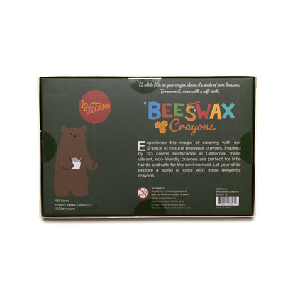 123 Farm - 12 Beeswax Crayons – Non-Toxic, Kid-Friendly Design