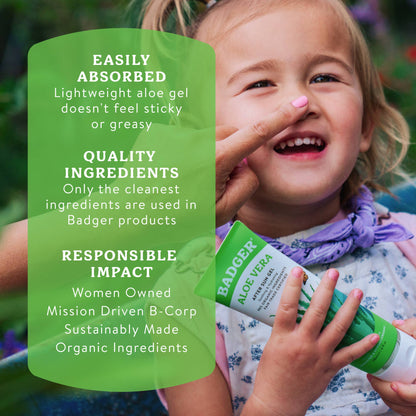 Badger - Badger Aloe Vera Gel for Face & Body, Sunburn Relief