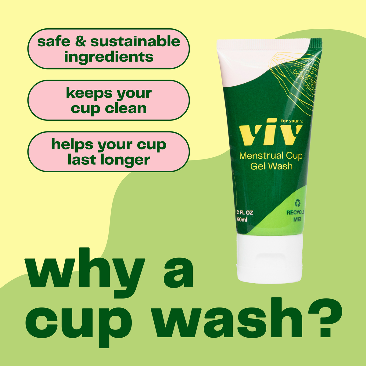 Viv Menstrual Cup & Disc Wash - All Natural Gel Cleanser