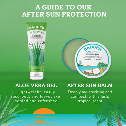 Badger - Badger Aloe Vera Gel for Face & Body, Sunburn Relief