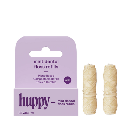 Huppy - Vegan Floss Refills | Durable | Plastic-Free | Mint | 2-Pack