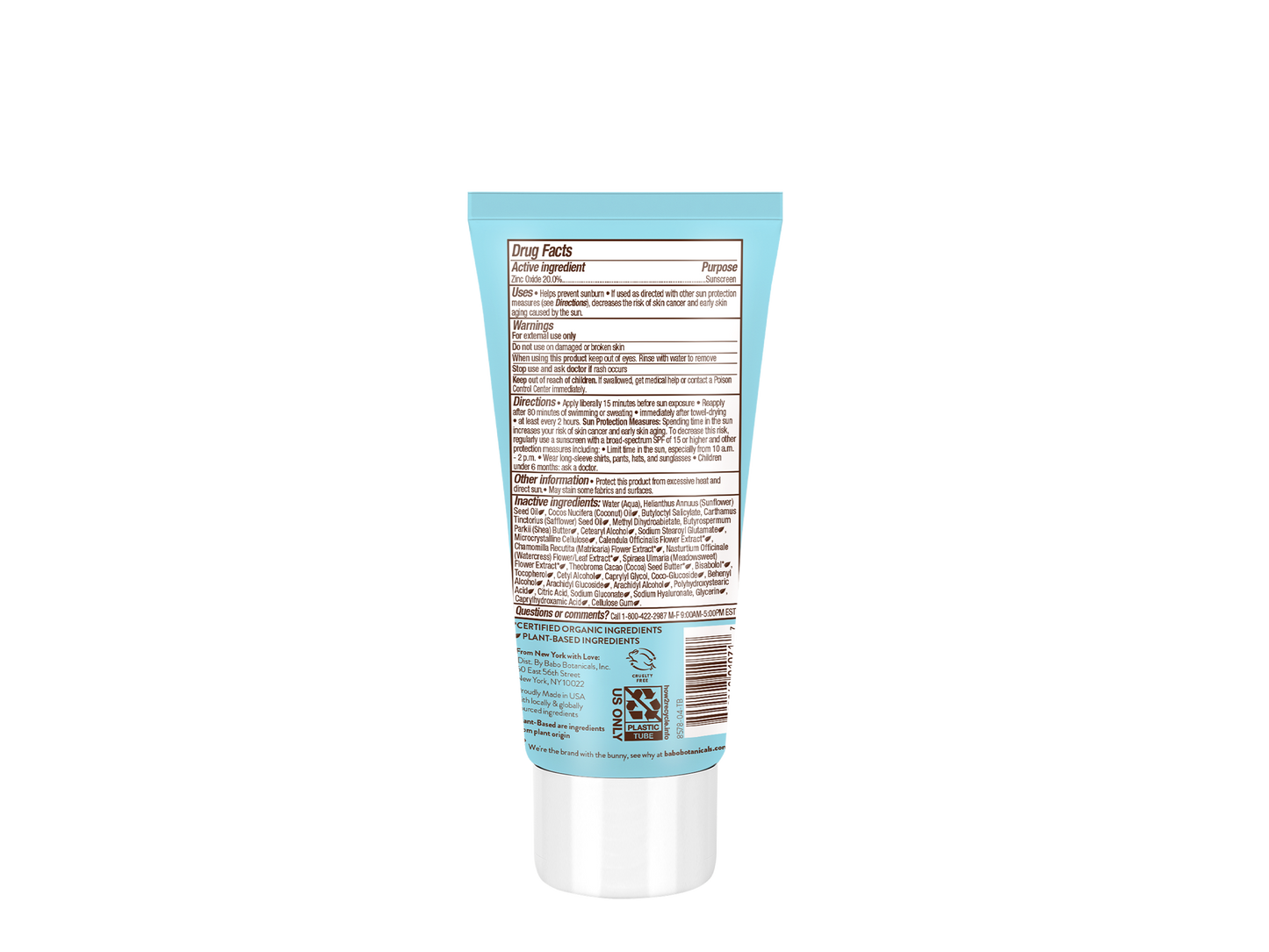Babo Botanicals - Sensitive Baby Mineral Sunscreen Lotion SPF50