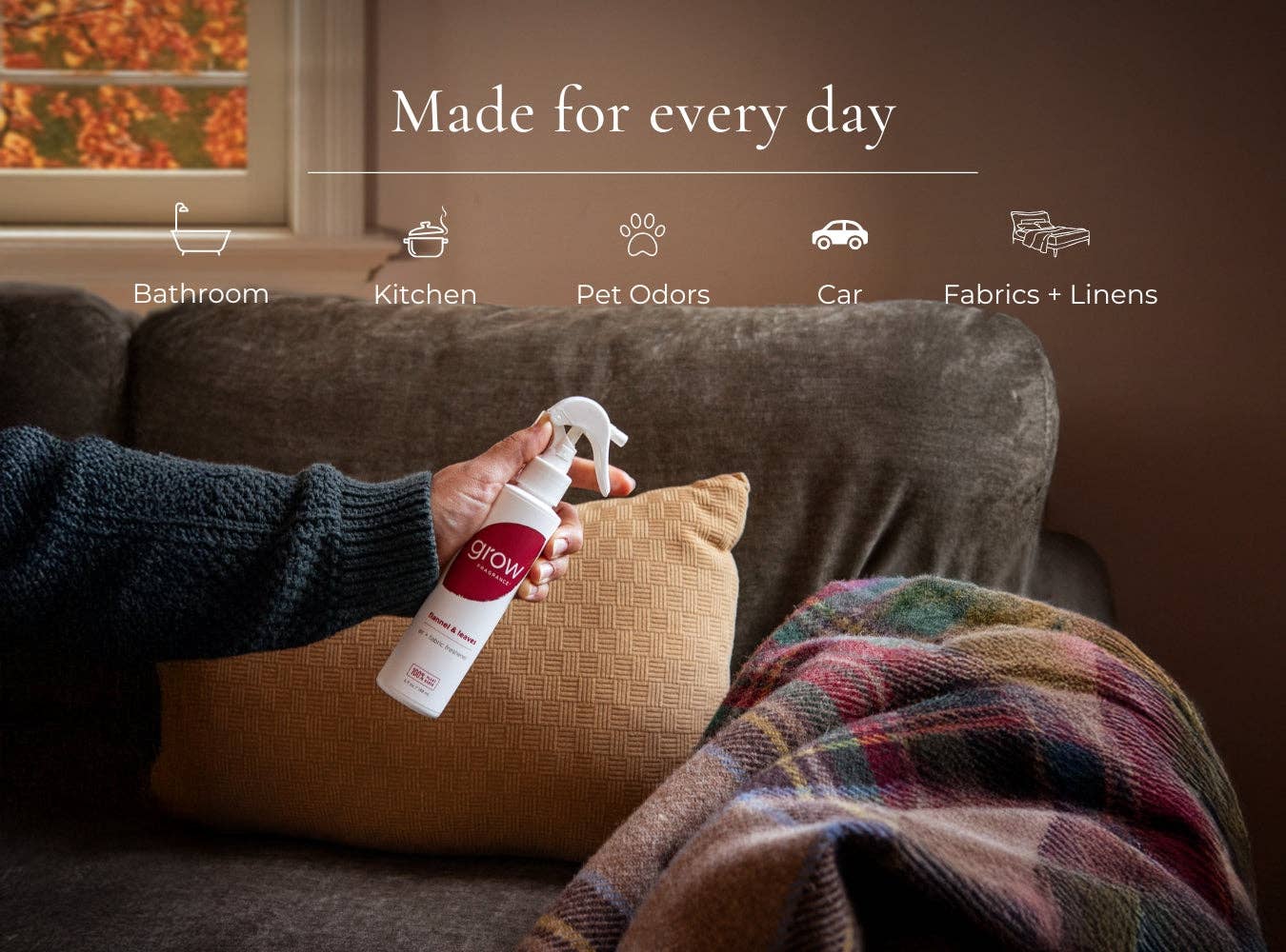 Grow Fragrance - Flannel & Leaves Air + Fabric Spray
