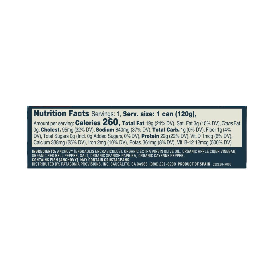 Patagonia Provisions - Tinned Fish - Spicy Spanish White Anchovies