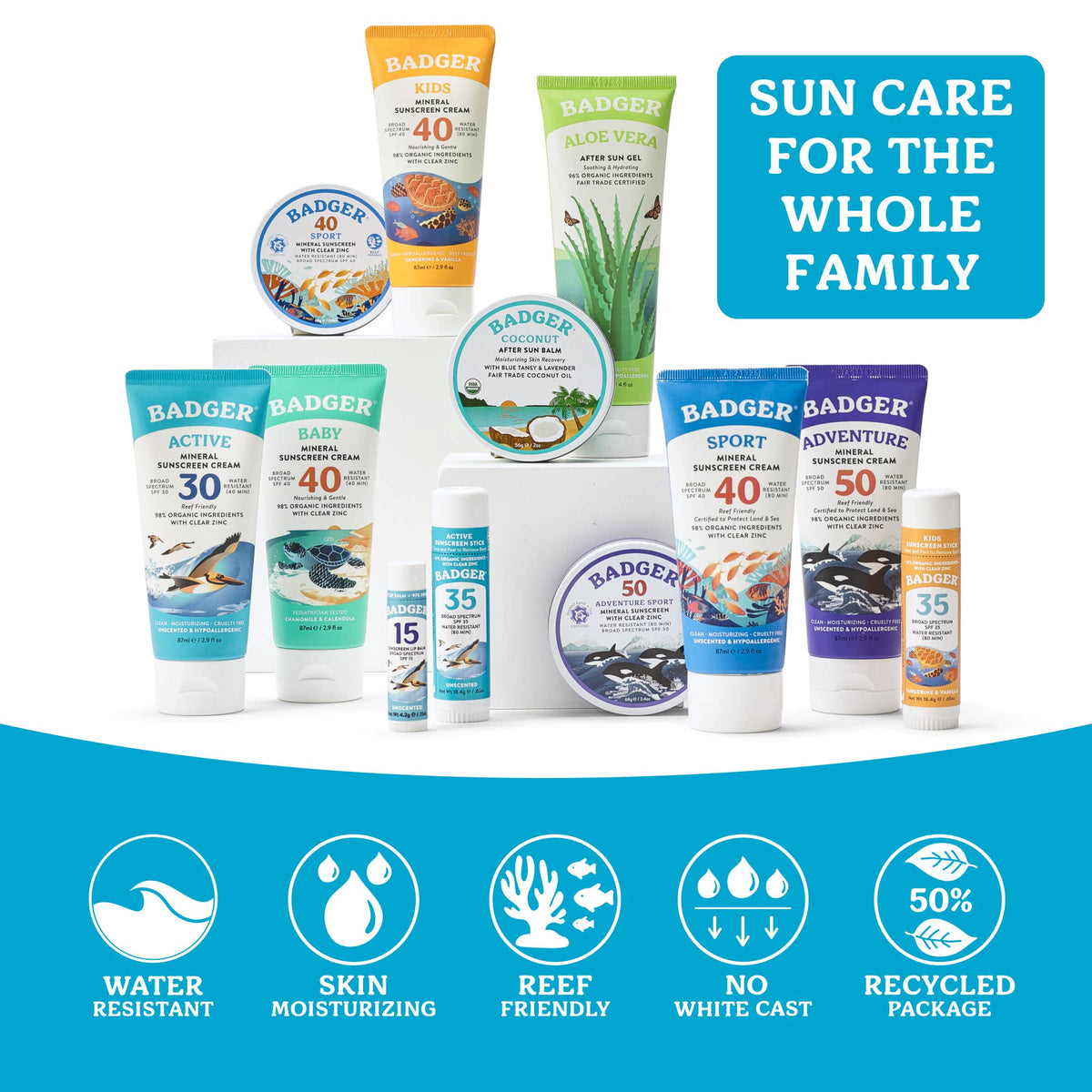 Badger - Badger Mineral Sunscreen Cream SPF 30, Zinc Oxide Sun Care