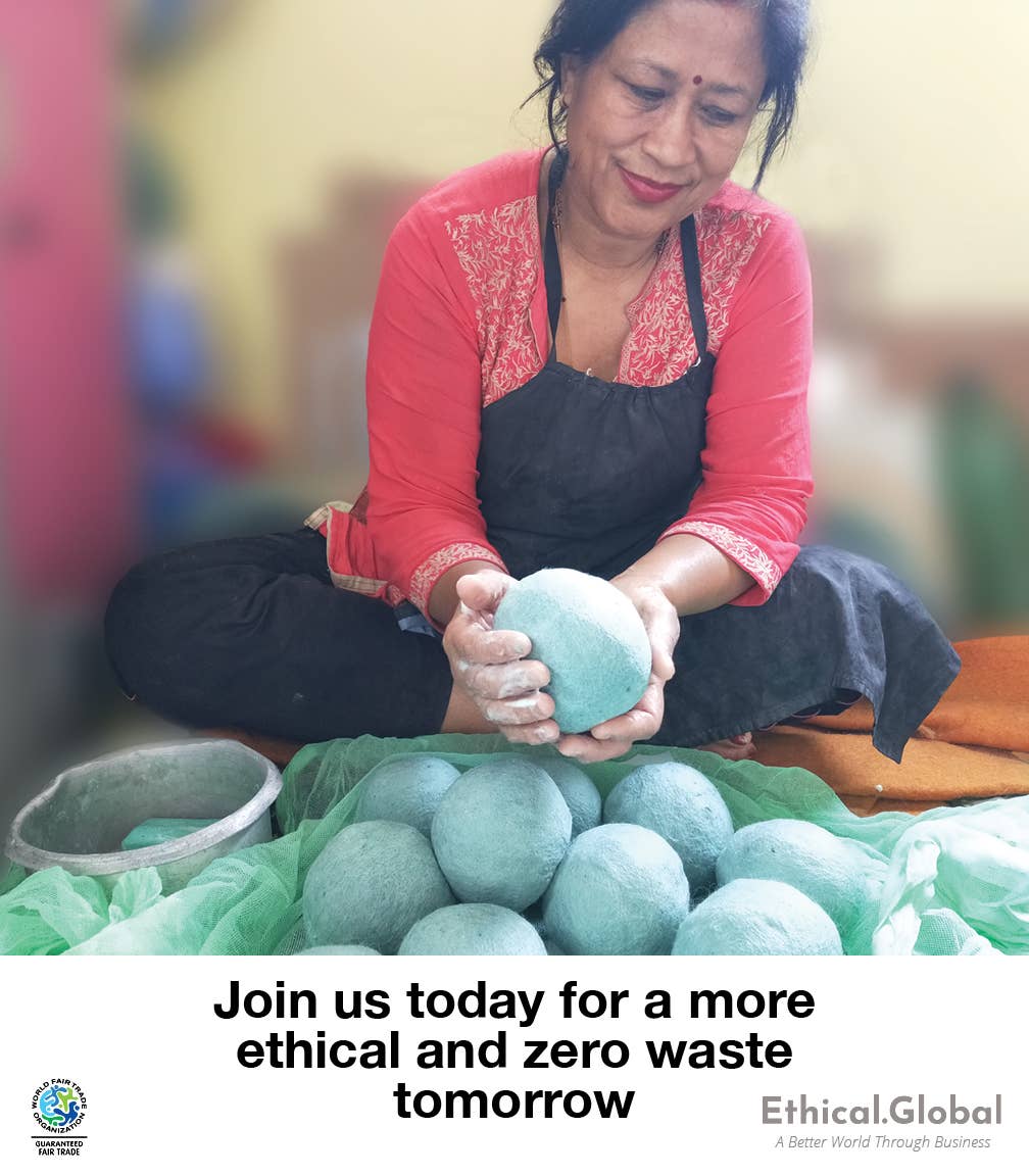 Ethical Global - Mushrooms: Eco Wool Dryer Balls Fair Trade