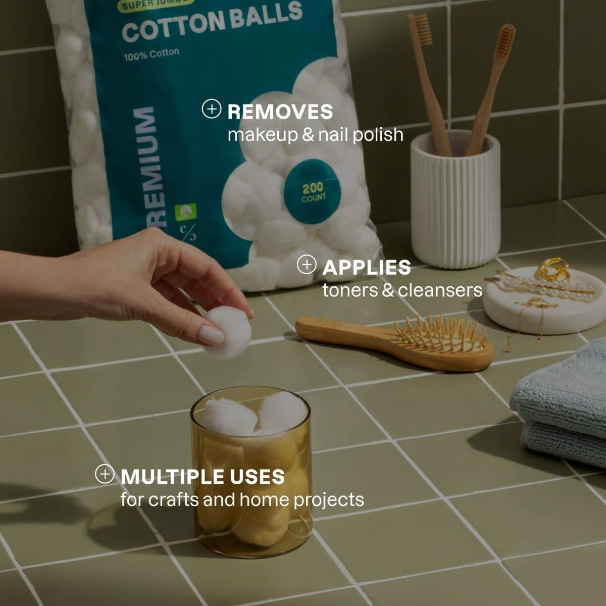 Cliganic - Organic Super Jumbo Cotton Balls 100ct
