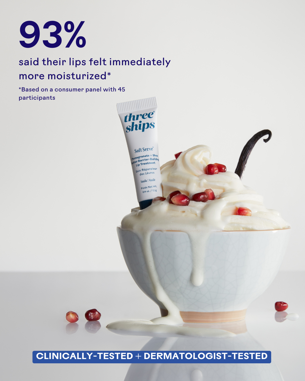 Three Ships - SoftServe™ Pomegranate + Shea Butter Barrier-Building Lip Treatment