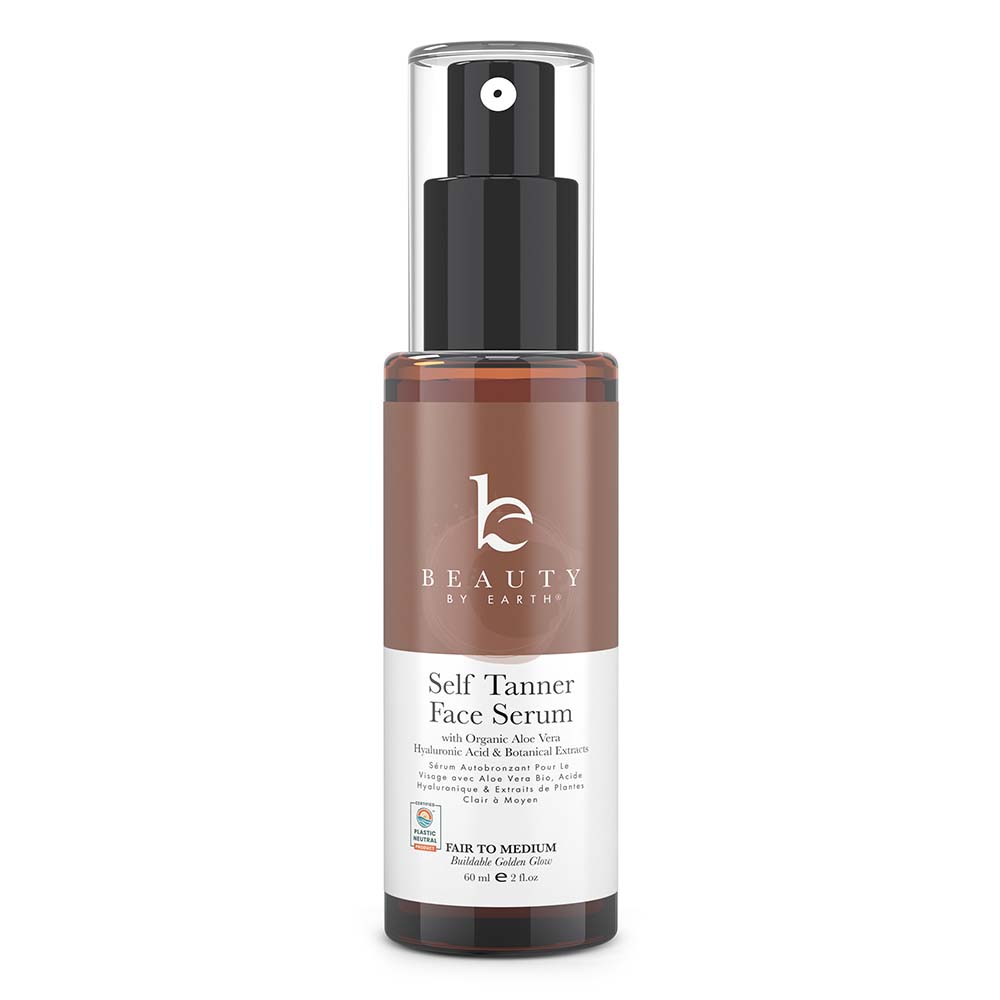 Beauty By Earth - Self Tanner Hyaluronic Acid Face Serum 2oz, (2 Shades)