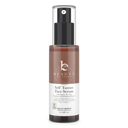 Beauty By Earth - Self Tanner Hyaluronic Acid Face Serum 2oz, (2 Shades)
