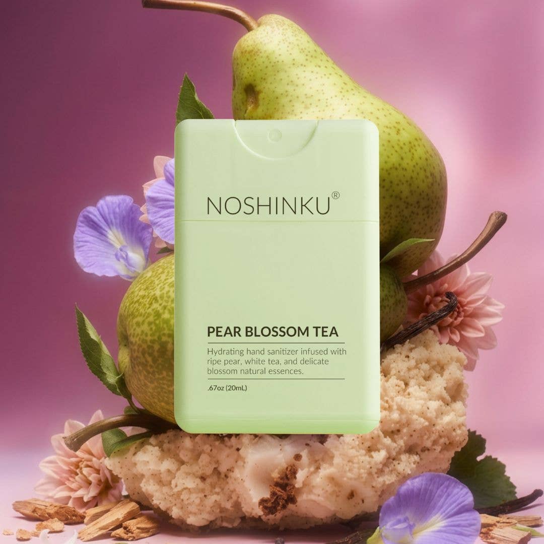 Noshinku - Refillable Pear Blossom Tea Hydrating Pocket Hand Sanitizer
