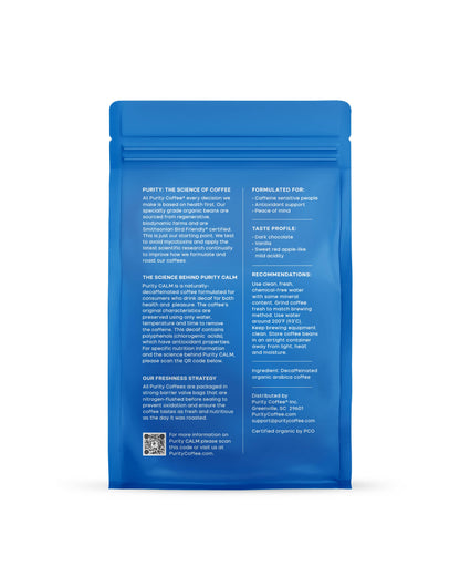 Purity Coffee - CALM: Decaf Whole Bean Coffee - 12oz Bag