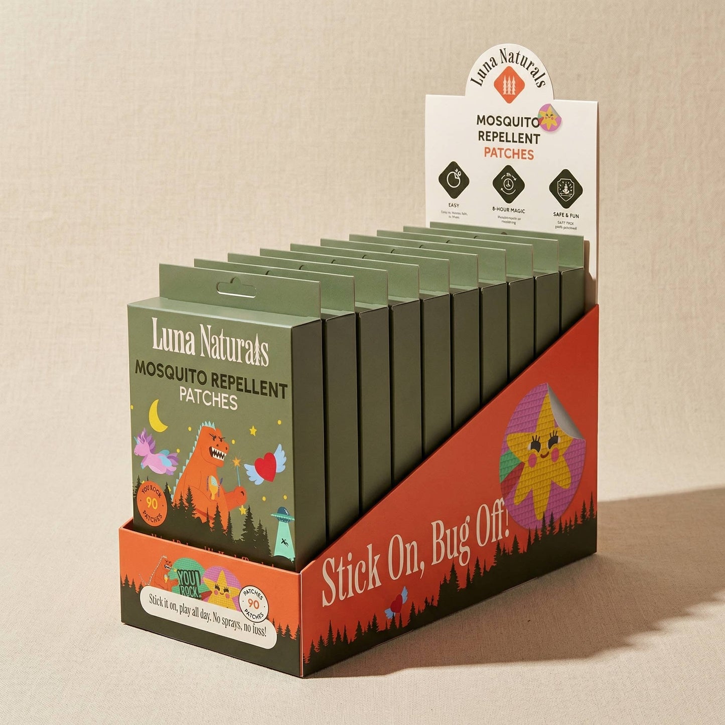 Luna Naturals - Kids Mosquito Repellent Patches | Fresh & Herbal | 90 Pack