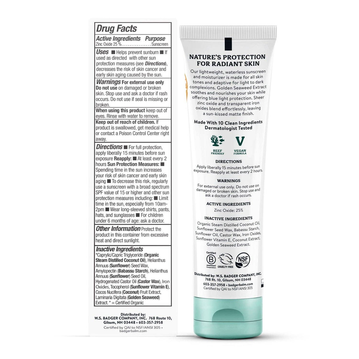 Badger - Badger Mineral Tinted Face Sunscreen SPF 40, with Zinc Oxide