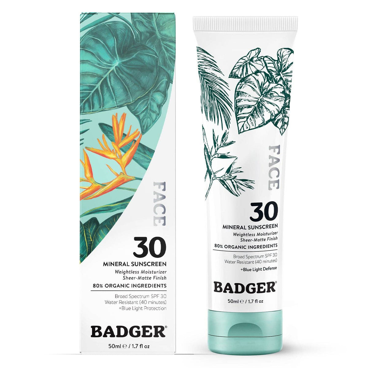 Badger - Badger Mineral Face Sunscreen SPF 30, with Zinc Oxide