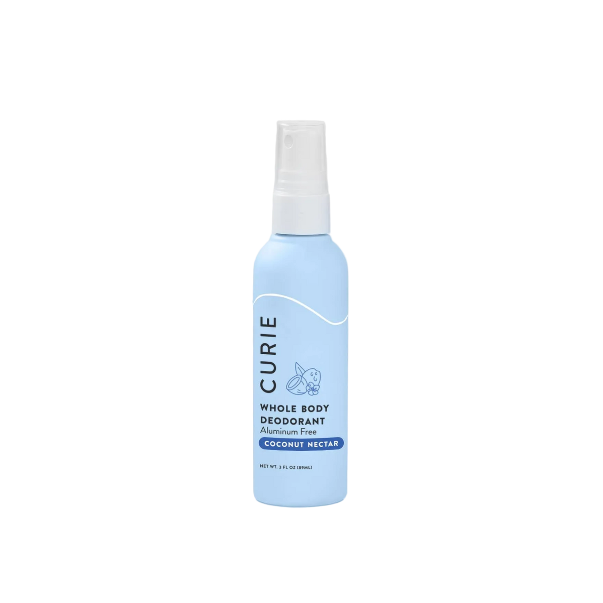 Aluminum Free Whole Body Deodorant Spray Coconut Nectar by Curie