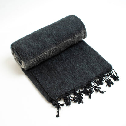 Extra Soft Yak wool Travel Throw Blanket  46"x96" Handmade