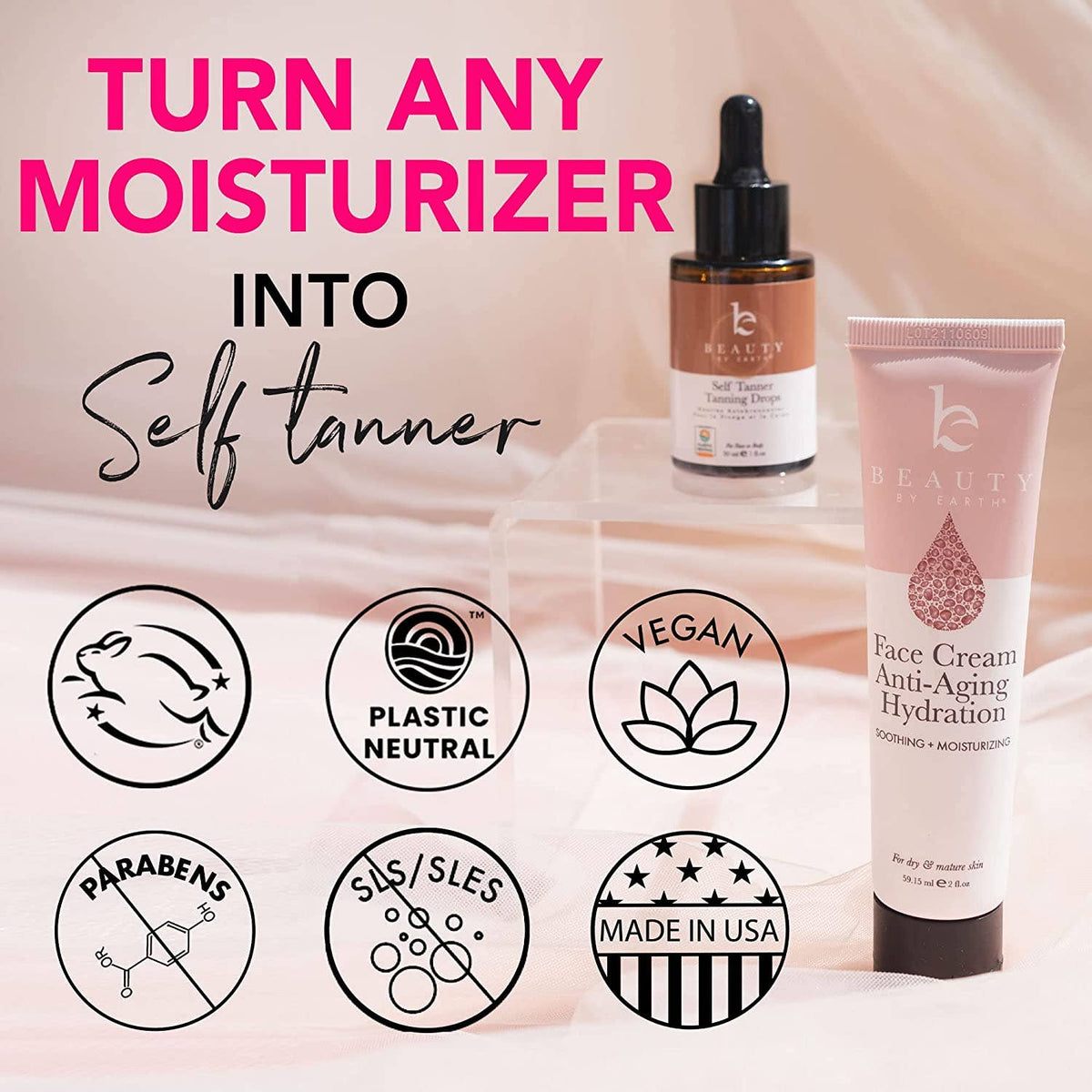 Beauty By Earth - Self Tanner Drops 1oz (3 Shades)